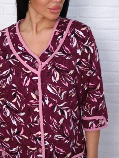 Халат женский на пуговицах с карманами, бордо (958-1) - фото 2