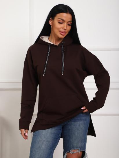 Толстовка футер с капюшоном (01074, шоколадный) - фото 4