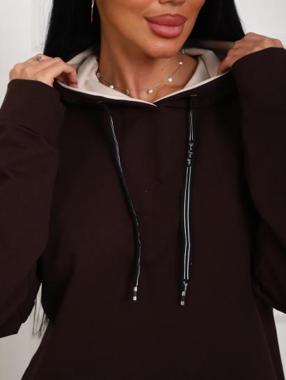 Толстовка футер с капюшоном (01074, шоколадный) - фото 2