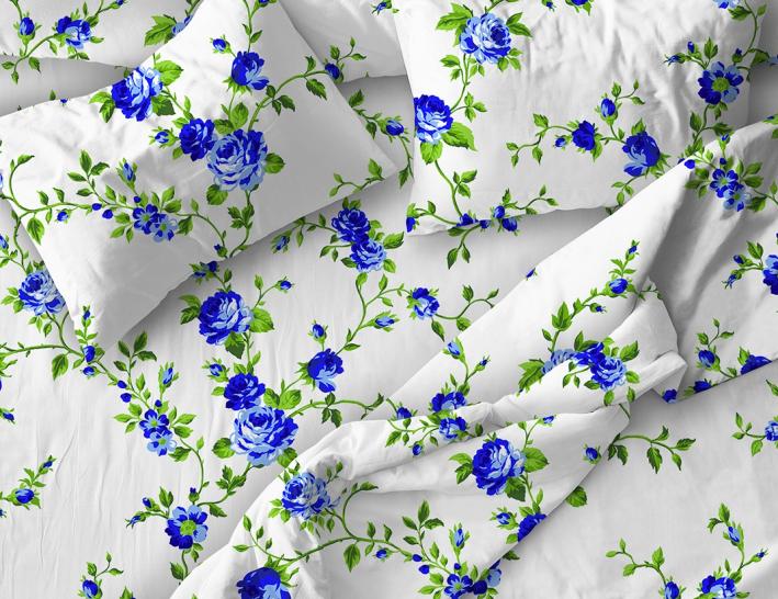 Простыня Розы голубой бязь - фото 2