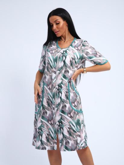 Халат женский на молнии с карманами (01057, зеленый) - фото 3