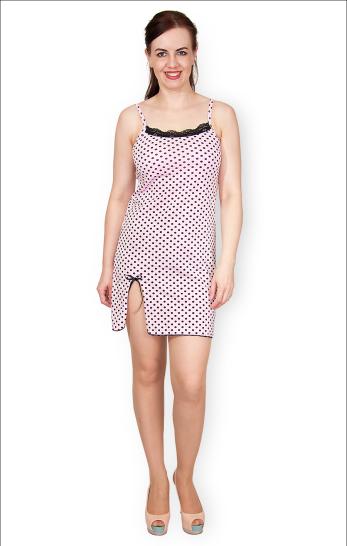 Сорочка на бретелях с кружевом стрейч (127-1) - фото 1