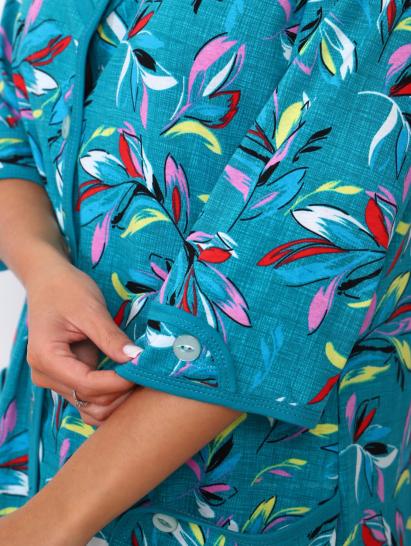 Халат женский на пуговицах с карманами (00958, изумрудный) - фото 15