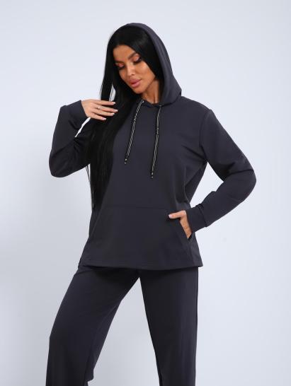 Костюм с капюшоном, футер с лайкрой (01045, антрацитовый) - фото 8