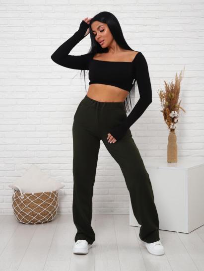 Брюки с карманами футер с лайкрой (01038, хаки) - фото 11