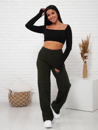 Брюки с карманами футер с лайкрой (01038, хаки) - фото 10