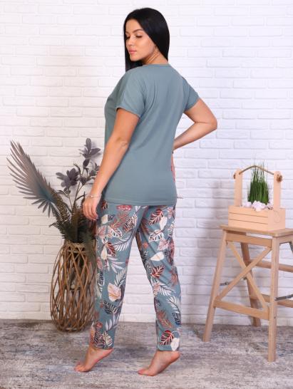 Костюм с брюками, принт, "Олива" (789-1) - фото 5