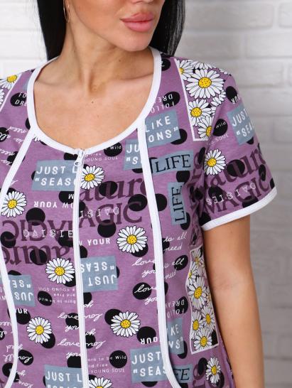 Халат женский на молнии с карманами (00960, сирень) - фото 2