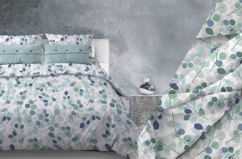 Ткань Эвкалипт синий Бязь 150 см  - фото 1