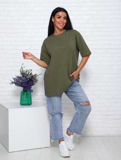 Футболка женская оверсайз (01004, хаки) - фото 15