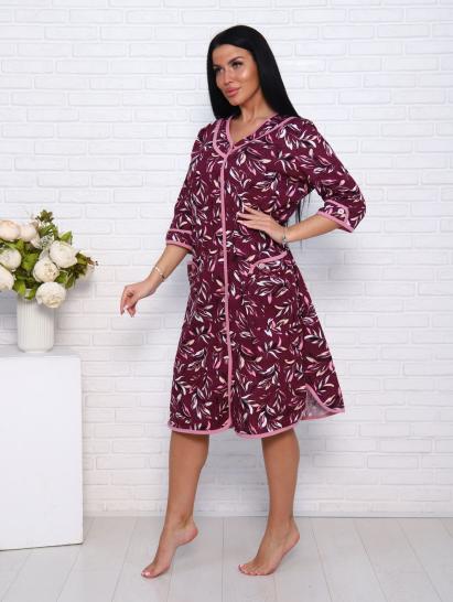 Халат женский на пуговицах с карманами, бордо (958-1) - фото 9