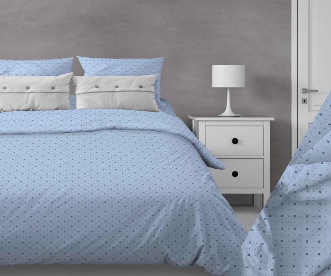 Комплект постельного белья Голливуд голубой бязь - фото 1