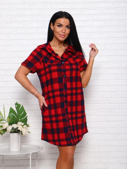 Халат - рубашка с карманами (00984, красный) - фото 6