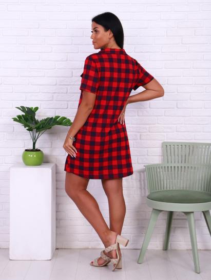 Халат - рубашка на пуговицах с карманами, красный (863-1) - фото 5