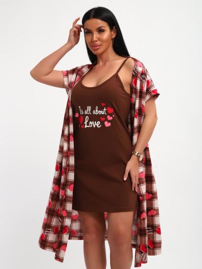 Пеньюар с сорочкой (01068, коричневый) - фото 8