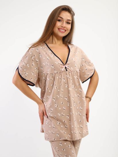 №234 Пижама с бриджами Пижама женская Бежевый - фото 4
