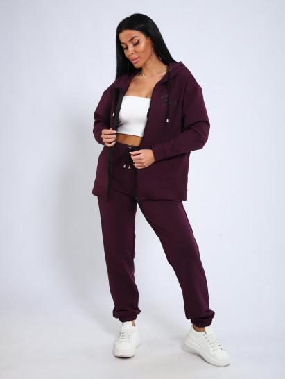 Костюм с брюками, футер с лайкрой 2-х нитка (00907, бордовый) - фото 17