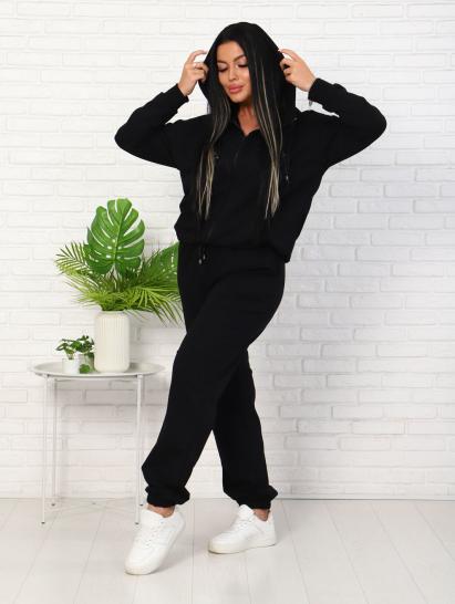 Костюм с брюками, футер с лайкрой 2-х нитка, черный (907-7) - фото 11