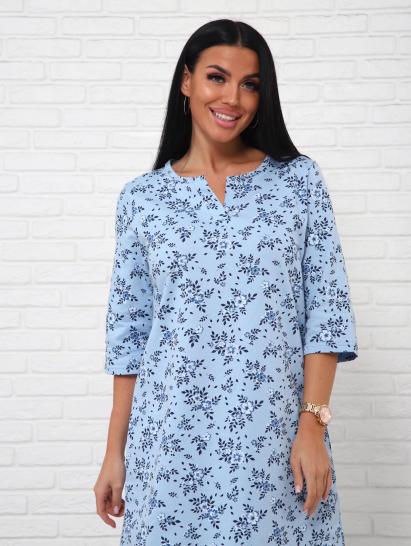 Сорочка теплая, футер с начесом (01035, синий) - фото 5