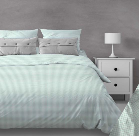 Ткань Клеточка мятный Бязь 150 см  - фото 1