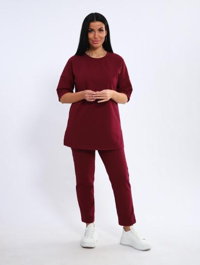 Костюм с брюками, футер с лайкрой (01048, бордовый) - фото 12