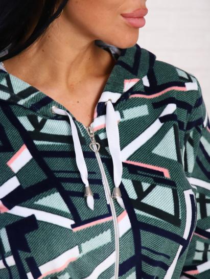 Халат велюровый на молнии с капюшоном (00868, фисташковый) - фото 2