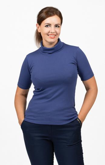 Водолазка женская, рибана с лайкрой (00837, индиго) - фото 2