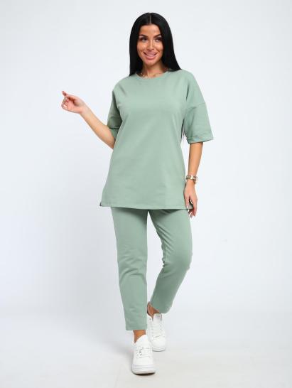 Костюм с брюками, футер с лайкрой (01048, оливковый) - фото 13