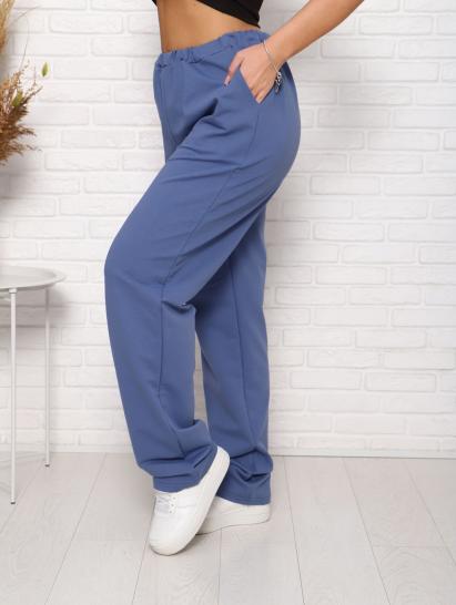 Брюки с карманами, футер с лайкрой 2-х нитка (00965, индиго) - фото 4