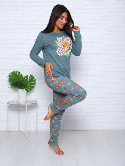 Костюм с брюками, принт, зеленый (954-2) - фото 4