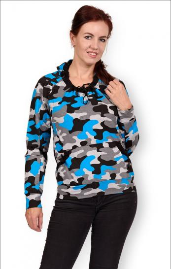 Толстовка с капюшоном, футер с лайкрой, голубой (223-8) - фото 1