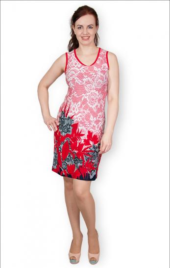 Платье из вискозы -  купон, красный (152-1) - фото 1