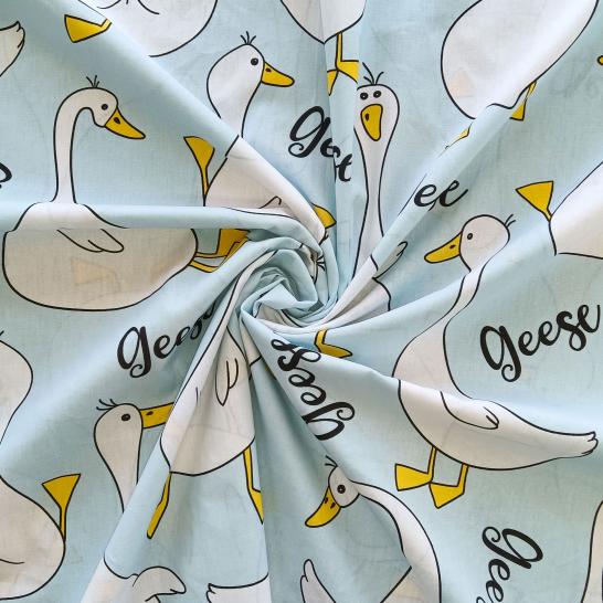 Комплект постельного белья Гуси мятный Поплин - фото 4