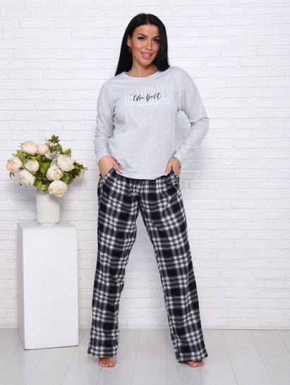 Костюм с брюками, принт, светло-серый меланж (957-2) - фото 12