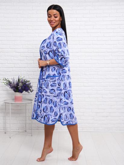 Халат велюровый на пуговицах (01022, голубой) - фото 10