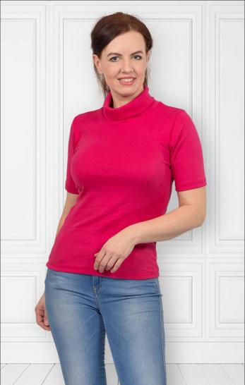Водолазка женская, рибана с лайкрой (00837, малиновый) - фото 2