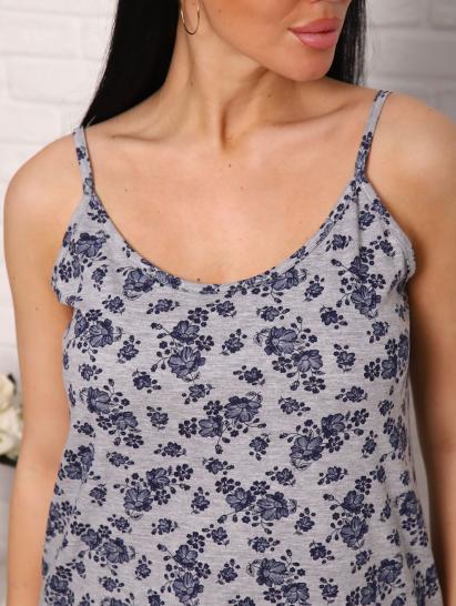 Сорочка на бретелях (00973, серый) - фото 14