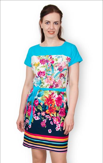 Платье трикотажное с поясом (210-8) - фото 2