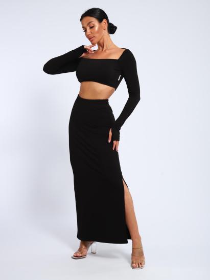 Юбка, футер (01056, черный макси) - фото 1