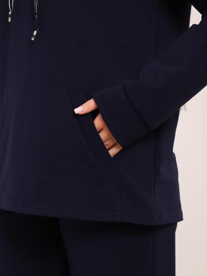 Костюм с капюшоном, футер с лайкрой (01045, темно-синий) - фото 11