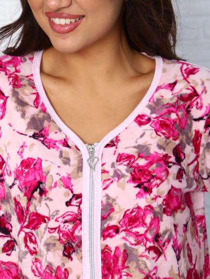 Халат велюровый на молнии, фуксия (941-5) - фото 2