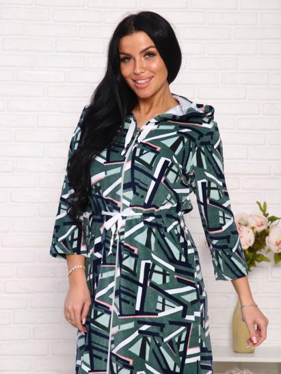 Халат велюровый на молнии с капюшоном (00868, фисташковый) - фото 4