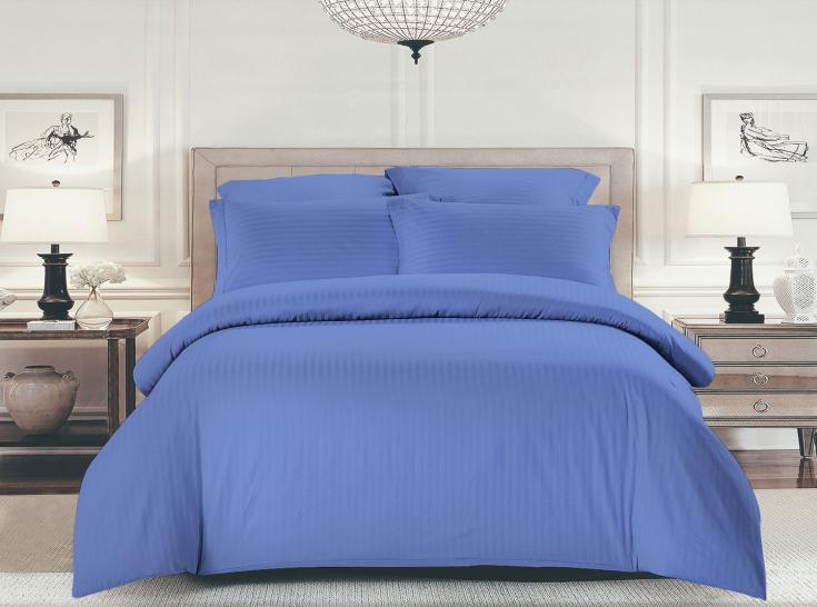 Простыня на резинке Шпинель безмятежность страйп-сатин - фото 1