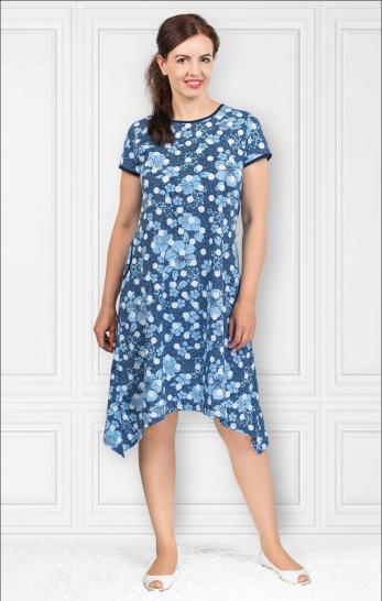 Платье с карманами, индиго (474-3) - фото 1