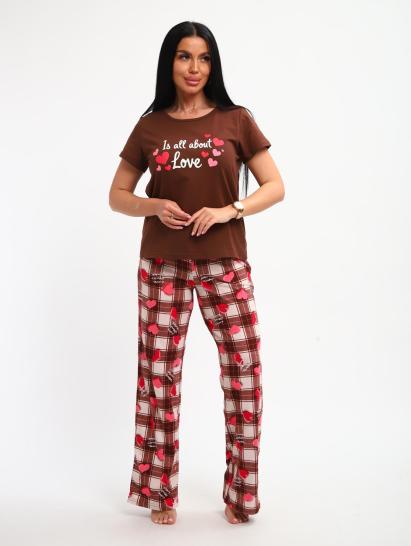 Пижама с брюками (01066, коричневый) - фото 17