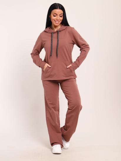Костюм с капюшоном, футер с лайкрой (01045, коричневый) - фото 13