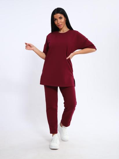 Костюм с брюками, футер с лайкрой (01048, бордовый) - фото 14