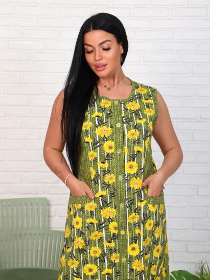 Халат женский на пуговицах, хаки (921-1) - фото 3