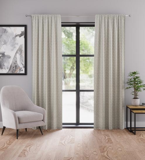 Штора одинарная Зигзаг серый 145х270 см - фото 1