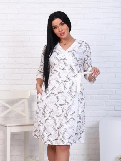 Халат для беременных и кормящих мам, стрекозы, молоко (10201-7) - фото 2